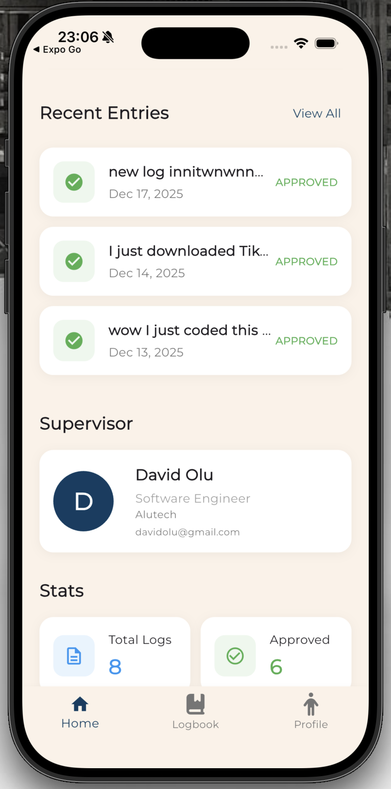 SIWES360 Student Dashboard Continued